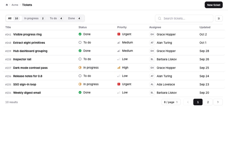 Flat lists screenshot
